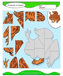 Puzzle Kes Yapıştır Çalışma Sayfaları